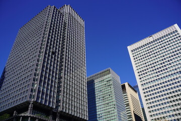 Fototapeta na wymiar A Business District-Building,オフィス街、ビル群、東京駅