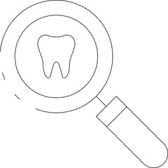 dental icons magnifying glass and magnifying