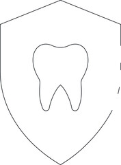dental icons shield and insurance