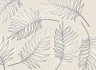 An illustration of simple tropical leaves pattern