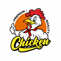 Chicken rooster mascot logo design  
