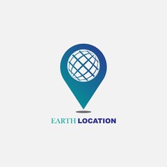 Earth locator icon vector logo template