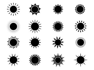suns icon collection. Vector logo for web design. Vector illustration