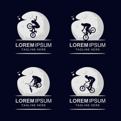 Bike freestyle logo on the moon