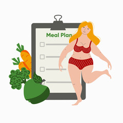 Body positive girl and meal plan