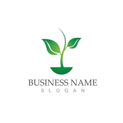 Logos of green Tree leaf ecology