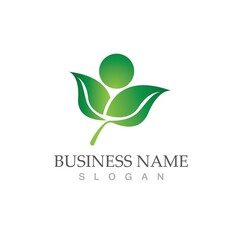 Logos of green Tree leaf ecology