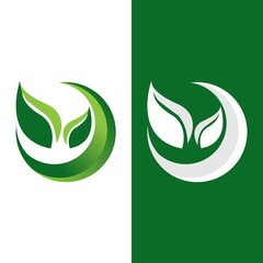 Logos of green Tree leaf ecology