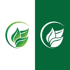 Logos of green Tree leaf ecology