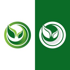 Logos of green Tree leaf ecology