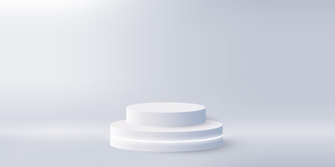 3d realistic pedestals for your products. Vector illustration