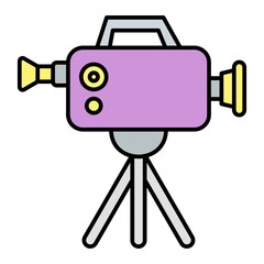 Vector Camcorder Filled Outline Icon Design