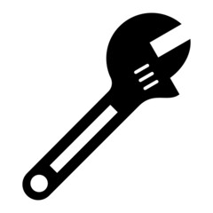 Vector Wrench Glyph Icon Design