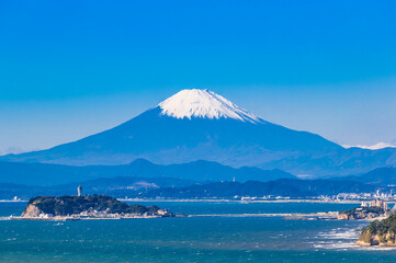 Fototapeta na wymiar 富士山と湘南海岸