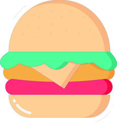 birthday party icons burger and hamburger