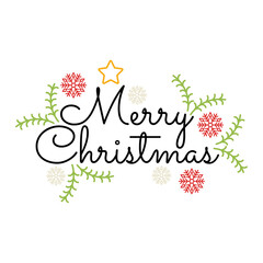 Christmas greeting quotes with handdrawn lettering in typographic illustration