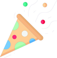 birthday party icons confetti and party