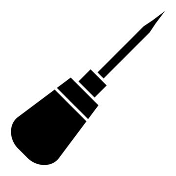 black awl tool isolated white background clip art preview