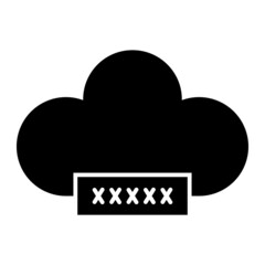 Vector Cloud Password Glyph Icon Design