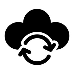 Vector Cloud Picture Glyph Icon Design