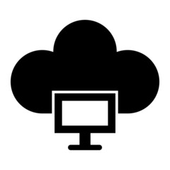 Vector Cloud Computing Glyph Icon Design