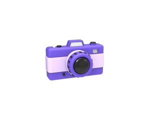 Vintage retro camera isolated on white background. 3D render model.
