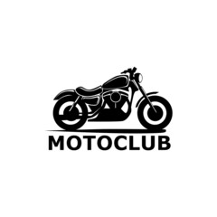 classic motorcycle logo design with silhouette style.