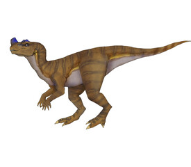 Realistic illustration of a dinosaur of the ceratosaurus species