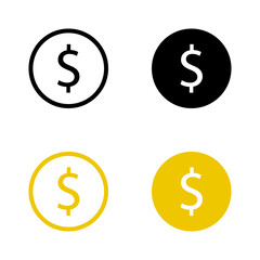 Fototapeta premium Dollars money coin icon