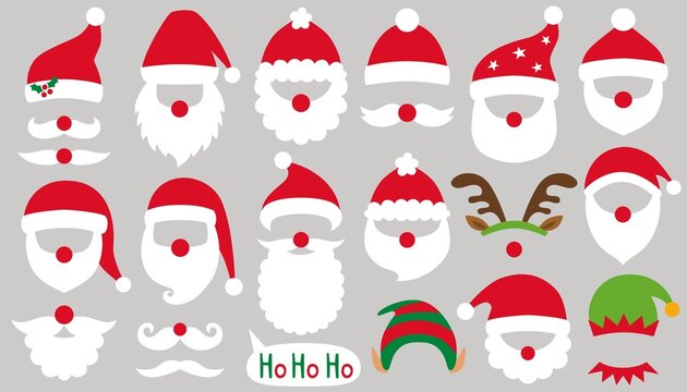  Santa Claus red hats, photo booth props