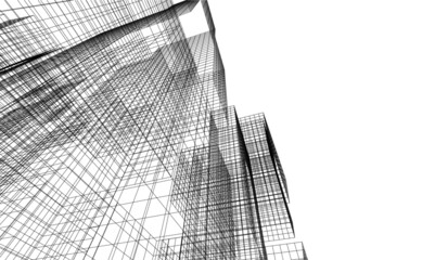 abstract buildings architectural 3d drawing 