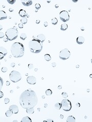 3D Rendering Studio Shot Light Blue Waterdrops Background for Beauty, Skin Care, food and Beverage Advertising Product Display.	
