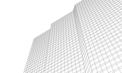 abstract buildings architectural 3d drawing 