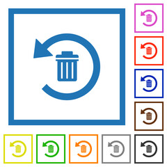 Undelete flat framed icons