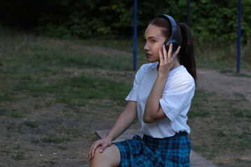 woman listening to music