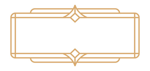 Vintage decorative label with golden borders in art deco style