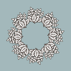 Vector round flower frame