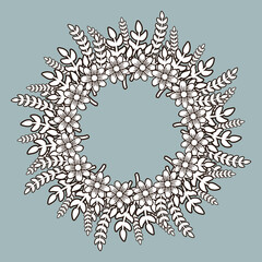 Vector round flower frame