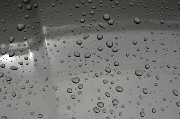 water drops on metal