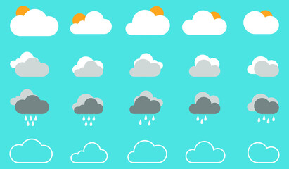 Obraz premium set of weather icons.clouds