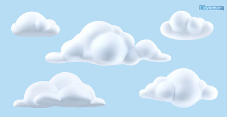 Clouds vector set. 3d realistic render objects - 469519380