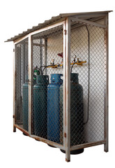 Gas system in a steel grating room