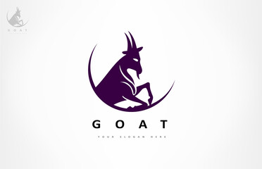 goat animal logo vector design