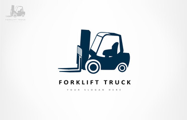 Forklift truck logo vector. Transport for logistics.
