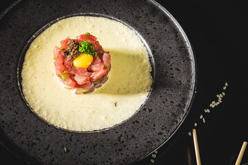 Perfect Sushi Japanese Asian Seafood Food Dish Menu Gourmet Restaurant Chef on Dark Background