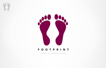 Naklejka na ściany i meble Footprint logo. Trace of the human foot. Imprint of the human foot.