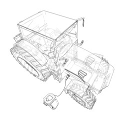 Electric Farm Tractor Charging Station Sketch