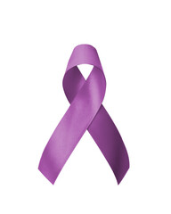 Lavender purple ribbon isolated with clipping path on white background for World Alzheimers day and...