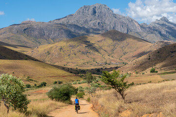 Towering Peaks of Madagascar. Dramatic peaks rising above Madagascar’s landscape, offering a...