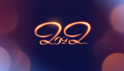 2022 glowing lights text for New Year background